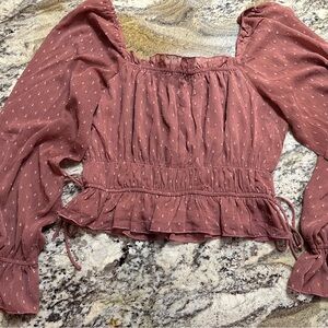 Altar'd State Dusty Rose Cropped Blouse